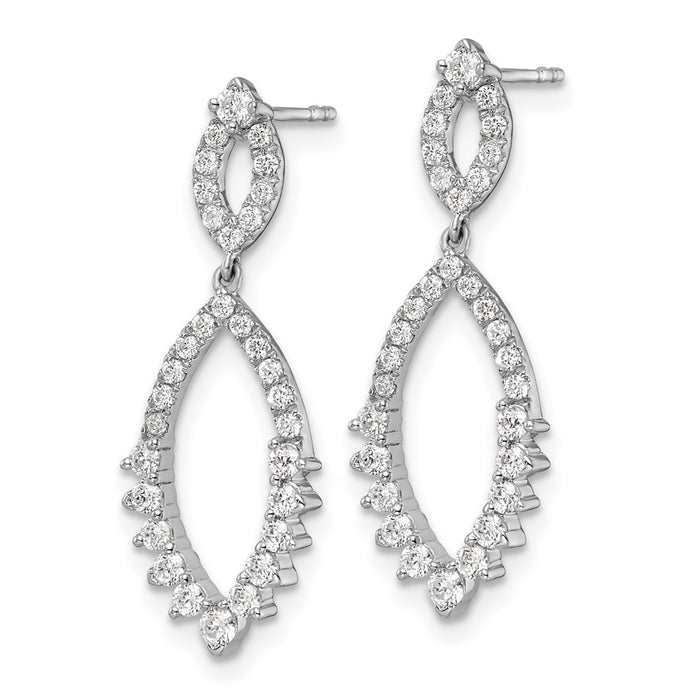 Buy Designer 14K White Gold Dangle Earrings, 7/8 Carat Lab-Grown Diamond, Stylish Value!-2