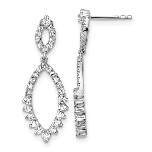 Buy Designer 14K White Gold Dangle Earrings, 7/8 Carat Lab-Grown Diamond, Stylish Value!