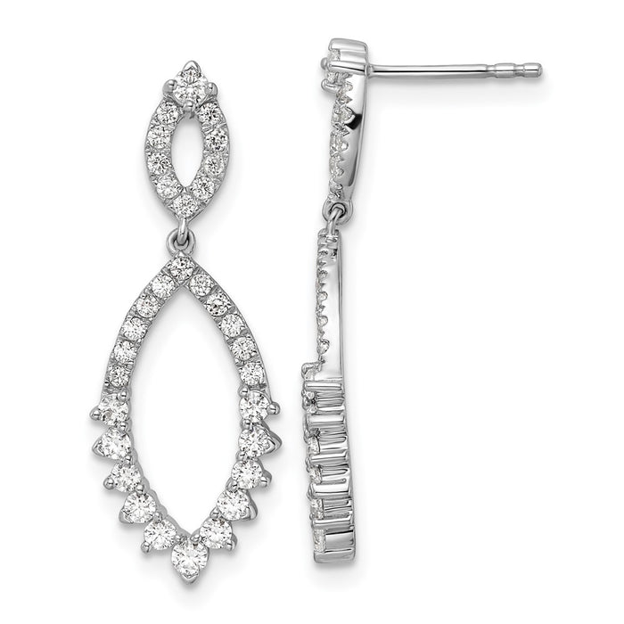Buy Designer 14K White Gold Dangle Earrings, 7/8 Carat Lab-Grown Diamond, Stylish Value!-1