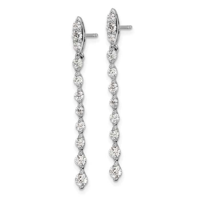Shop Exclusive 14K White Gold 1 Carat Lab-Grown Diamond Dangle Earrings - Stylish!-2