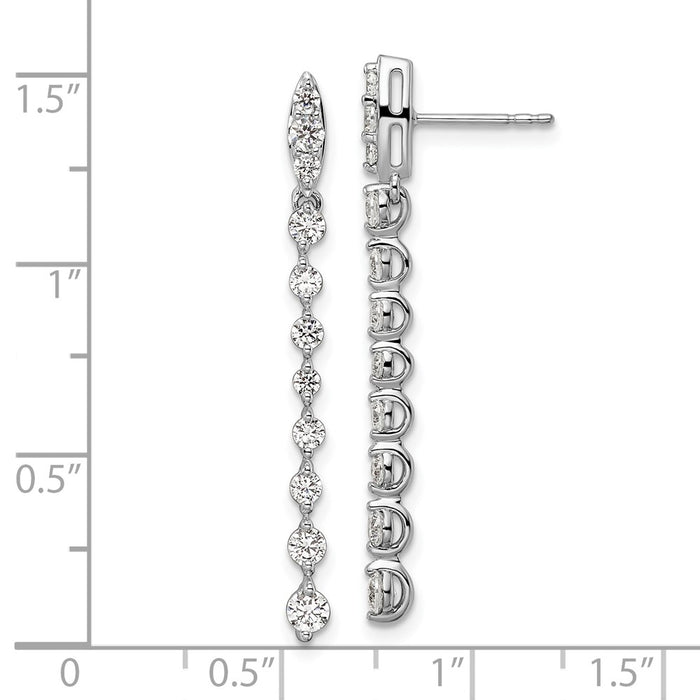 Shop Exclusive 14K White Gold 1 Carat Lab-Grown Diamond Dangle Earrings - Stylish!-4