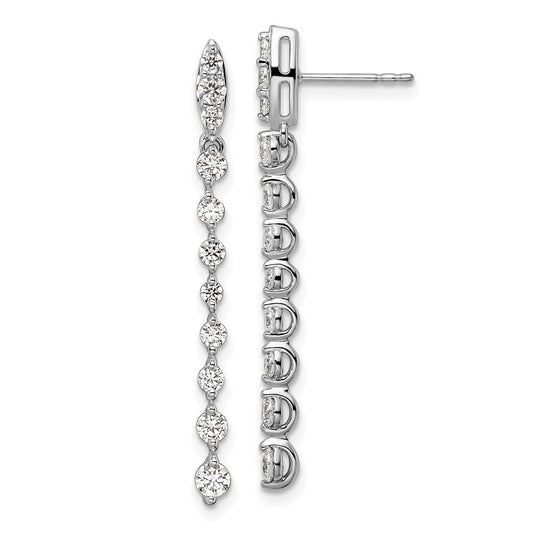 Shop Exclusive 14K White Gold 1 Carat Lab-Grown Diamond Dangle Earrings - Stylish!