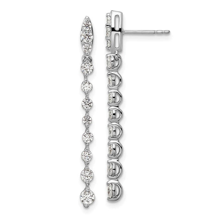 Shop Exclusive 14K White Gold 1 Carat Lab-Grown Diamond Dangle Earrings - Stylish!-1
