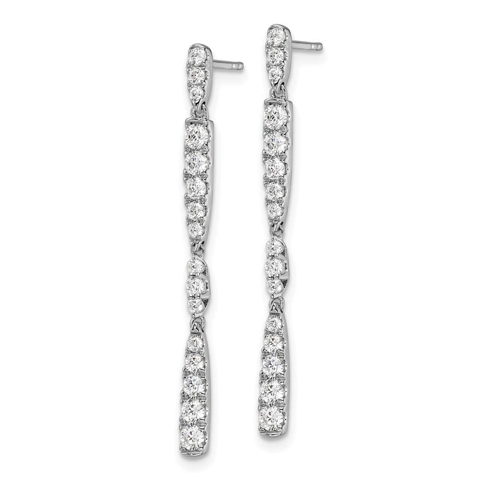 Shop Stylish 14K White Gold 1 Carat Lab-Grown Diamond Dangle Earrings-2