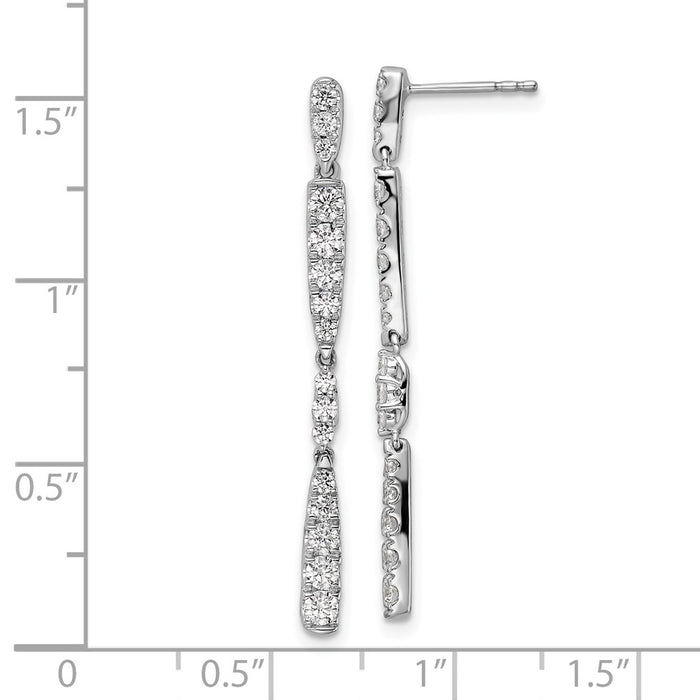 Shop Stylish 14K White Gold 1 Carat Lab-Grown Diamond Dangle Earrings-4