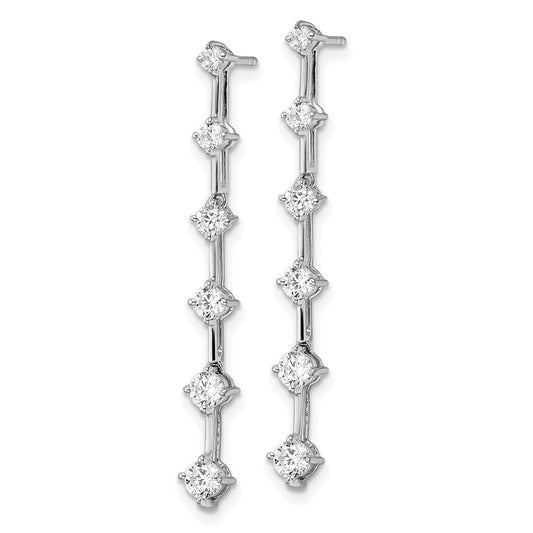 Buy 14K White Gold 1 Carat Lab-Grown Diamond Dangle Earrings - Stylish Value!