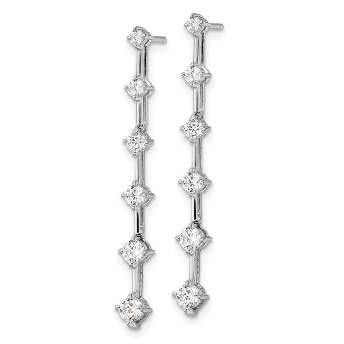 Buy 14K White Gold 1 Carat Lab-Grown Diamond Dangle Earrings - Stylish Value!-2