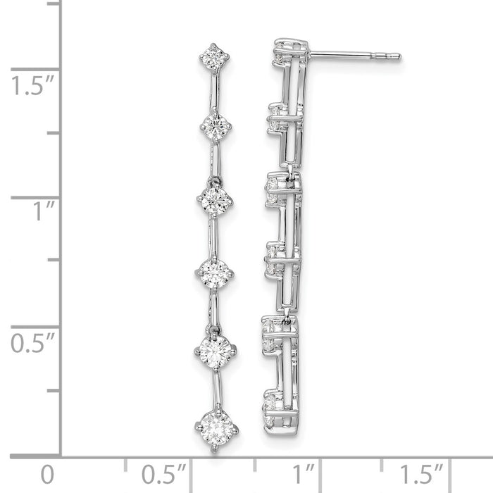 Buy 14K White Gold 1 Carat Lab-Grown Diamond Dangle Earrings - Stylish Value!-4