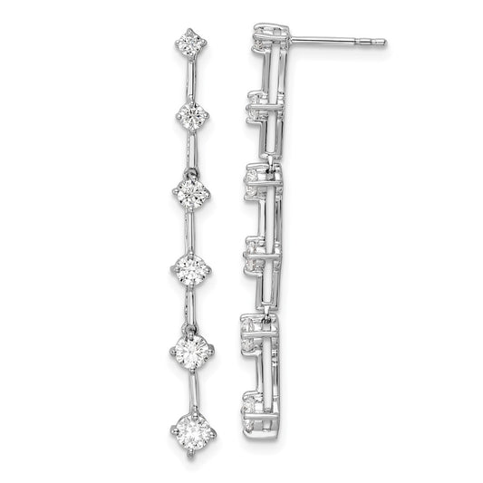 Buy 14K White Gold 1 Carat Lab-Grown Diamond Dangle Earrings - Stylish Value!