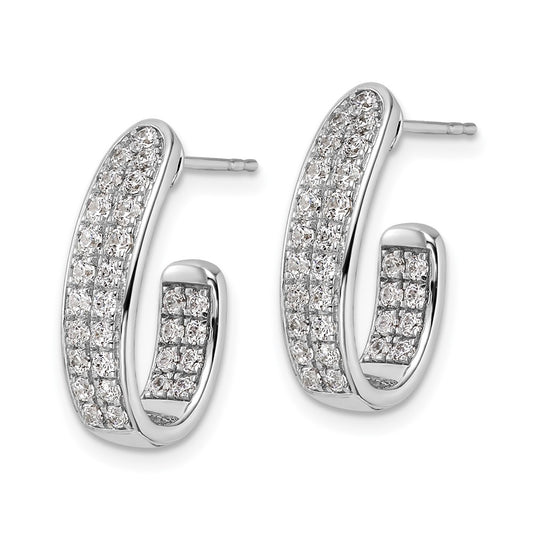 Exclusive 1 Carat Lab-Grown Diamond J-Hoop Earrings in 14K White Gold