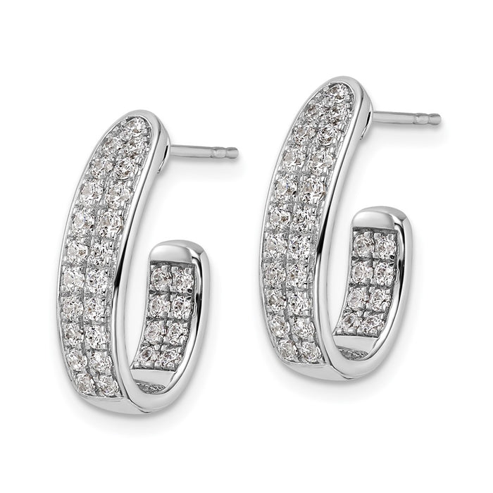 Exclusive 1 Carat Lab-Grown Diamond J-Hoop Earrings in 14K White Gold-2