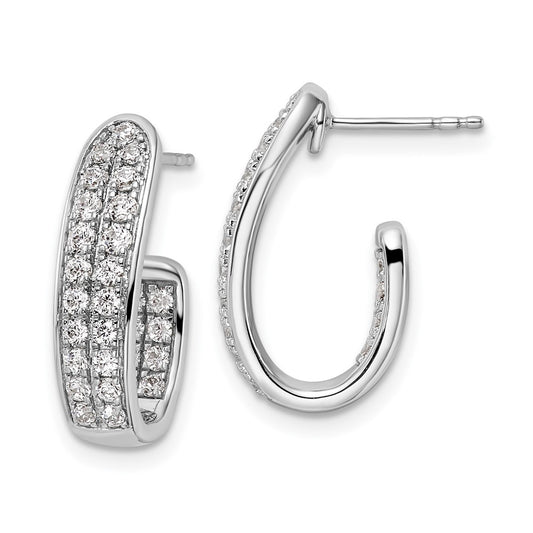 Exclusive 1 Carat Lab-Grown Diamond J-Hoop Earrings in 14K White Gold