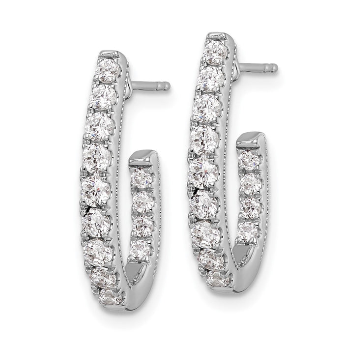 Buy Stylish 14K White Gold J-Hoop Earrings with 1 Carat Lab-Grown Diamond-2