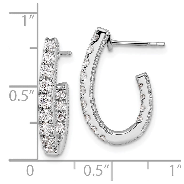 Buy Stylish 14K White Gold J-Hoop Earrings with 1 Carat Lab-Grown Diamond-4