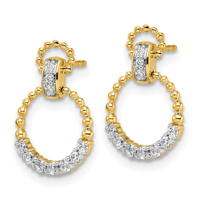 Buy 14K Gold Circle Dangle Earrings with 1/4 Carat Lab-Grown Diamonds - Luxury Style-2