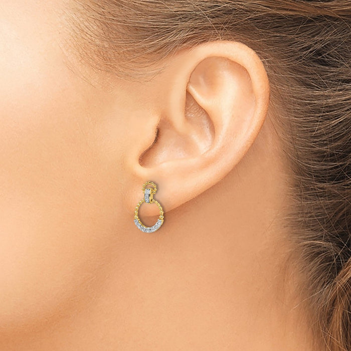 Buy 14K Gold Circle Dangle Earrings with 1/4 Carat Lab-Grown Diamonds - Luxury Style-3