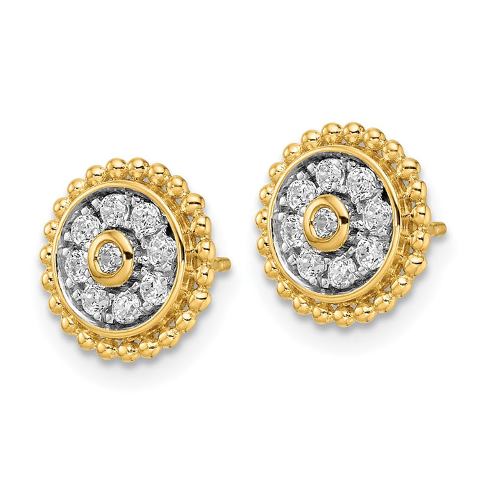 Buy Exclusive 14K Gold 1/3 Carat Lab-Grown Diamond Circle Post Earrings-2