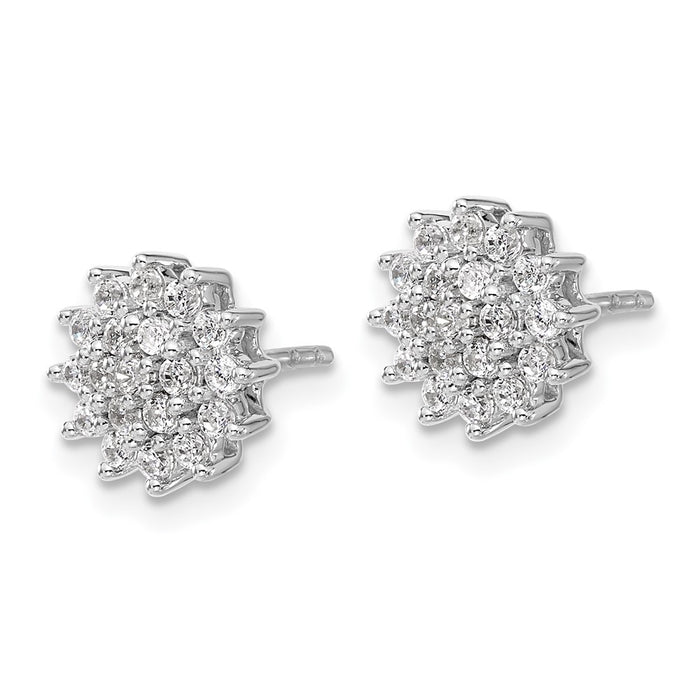 Buy Stylish 14K White Gold 1/2 Carat Lab-Grown Diamond Cluster Earrings-2