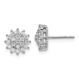 Buy Stylish 14K White Gold 1/2 Carat Lab-Grown Diamond Cluster Earrings