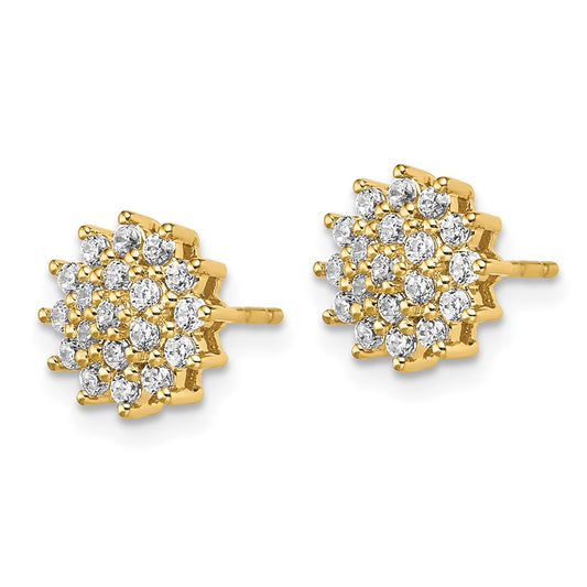 Buy Stylish 14K Gold 1/2 Carat Lab-Grown Diamond Cluster Earrings - Affordable Luxury!