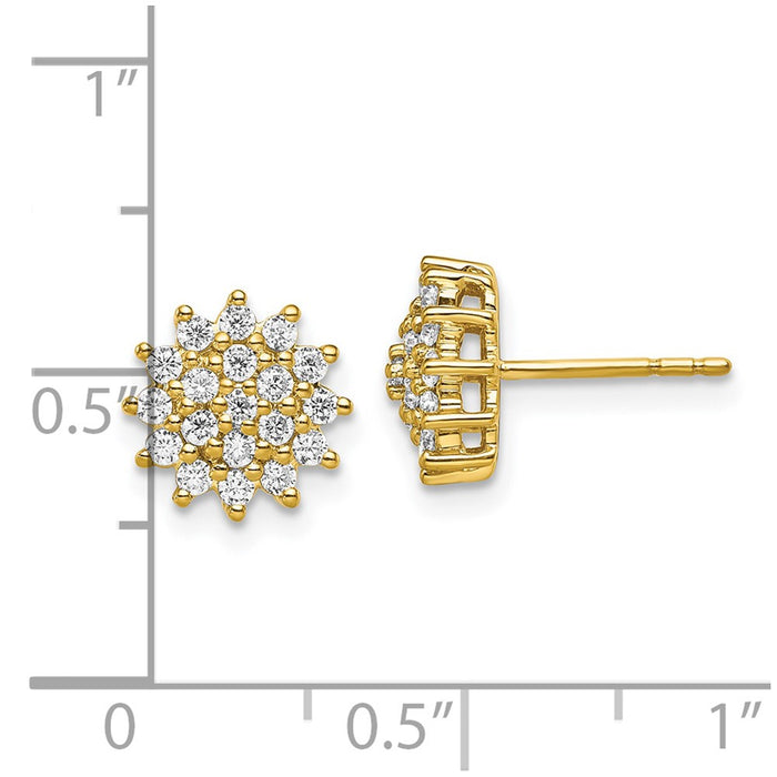 Buy Stylish 14K Gold 1/2 Carat Lab-Grown Diamond Cluster Earrings - Affordable Luxury!-4