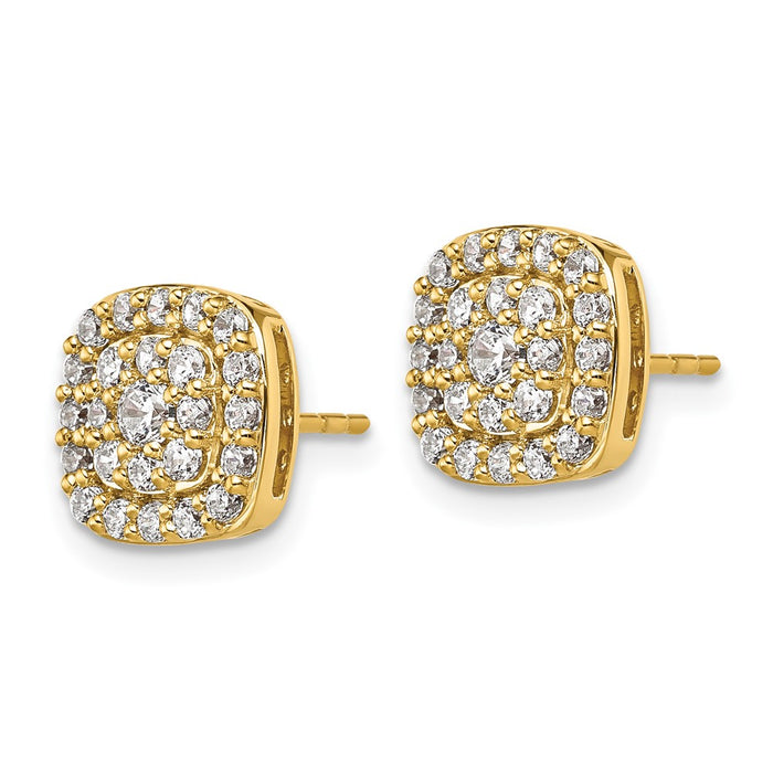 Exclusive 14K Gold 7/8 Carat Lab-Grown Diamond Halo Earrings - Stylish Value!-2
