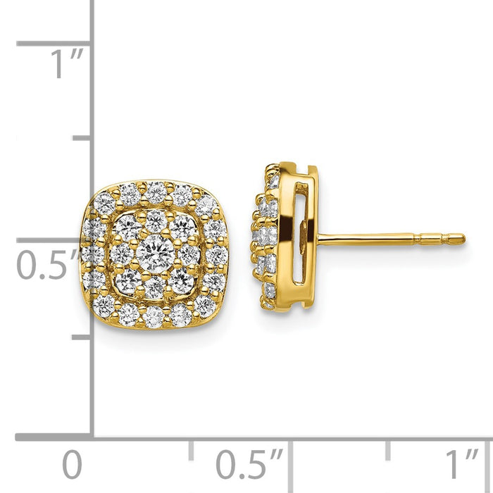 Exclusive 14K Gold 7/8 Carat Lab-Grown Diamond Halo Earrings - Stylish Value!-4