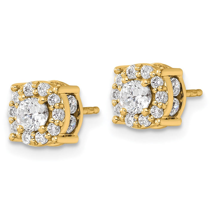 High-Quality 14K Gold 1 Carat Lab-Grown Diamond Post Earrings - Stylish Value!-2