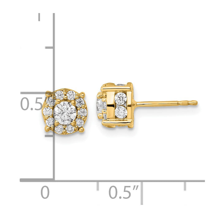 High-Quality 14K Gold 1 Carat Lab-Grown Diamond Post Earrings - Stylish Value!-4