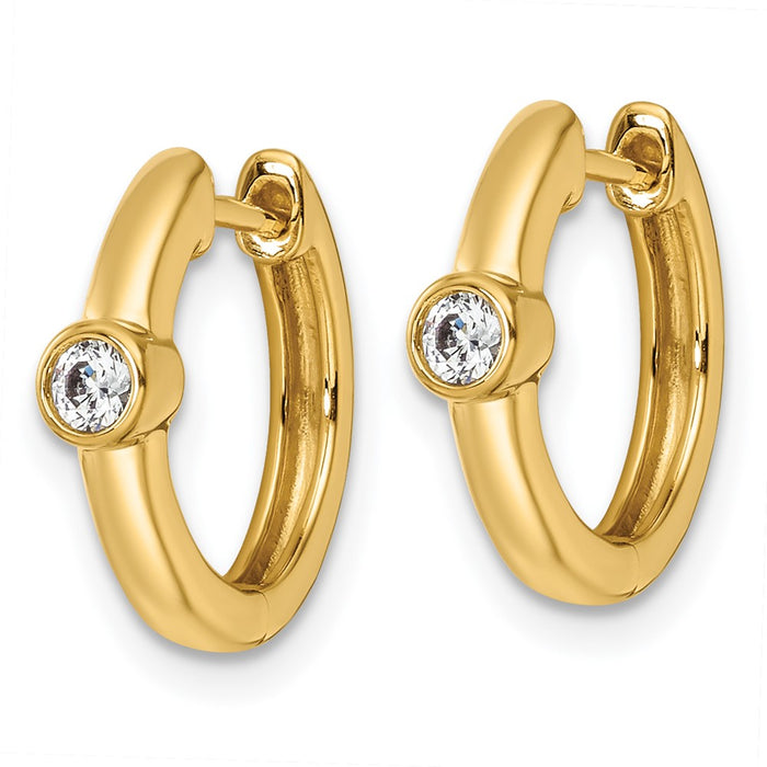 High-Quality 14K Gold Hinged Hoop Earrings with 1/8 Carat Lab-Grown Diamonds - Stylish Luxury-2