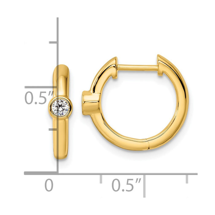 High-Quality 14K Gold Hinged Hoop Earrings with 1/8 Carat Lab-Grown Diamonds - Stylish Luxury-4