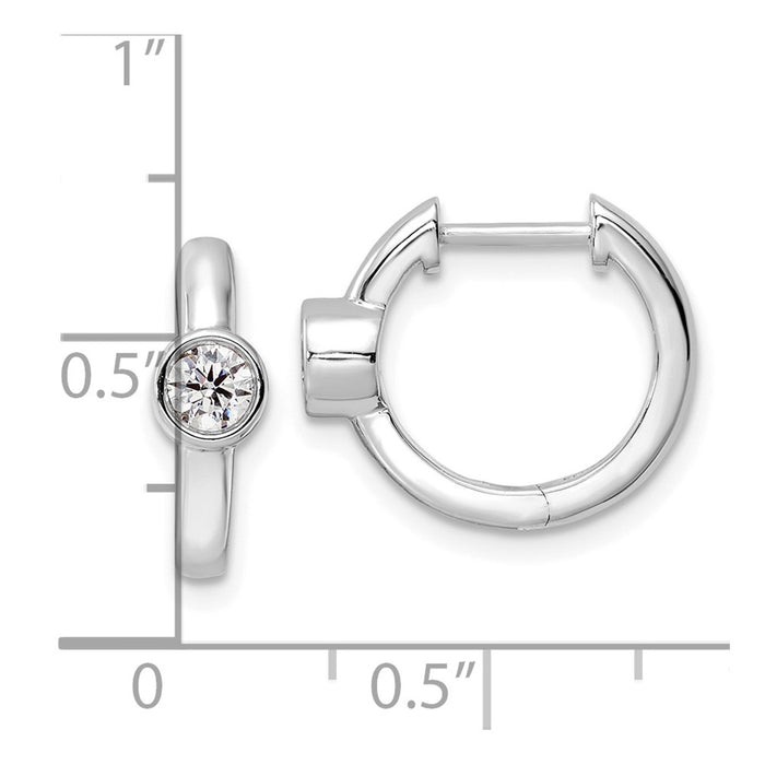 Buy Exclusive 14K White Gold Hinged Hoop Earrings with 1/3 Carat Lab-Grown Diamond-4