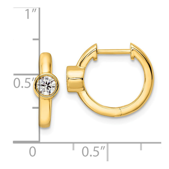 Exclusive 14K Gold Hinged Hoop Earrings with 1/3 Carat Lab-Grown Diamonds-4