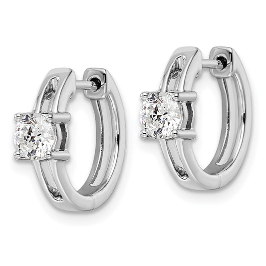 High-Quality 14K White Gold Hinged Hoop Earrings | 5/8 Carat Lab-Grown Diamonds, Stylish Value
