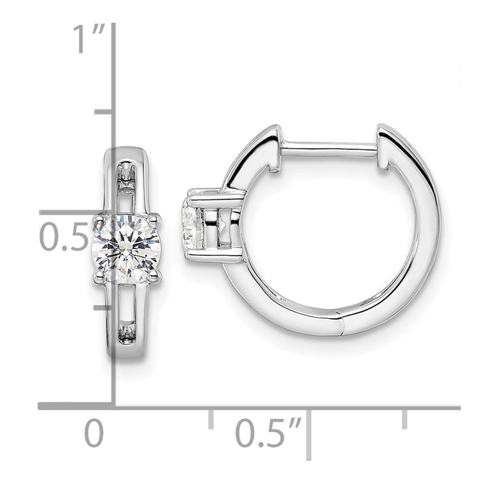 High-Quality 14K White Gold Hinged Hoop Earrings | 5/8 Carat Lab-Grown Diamonds, Stylish Value-4