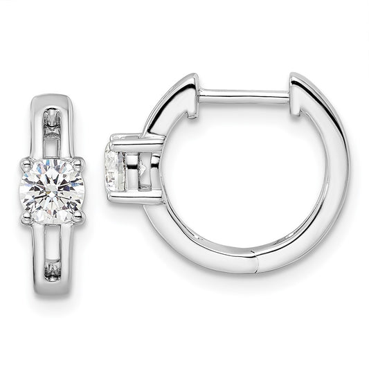 High-Quality 14K White Gold Hinged Hoop Earrings | 5/8 Carat Lab-Grown Diamonds, Stylish Value