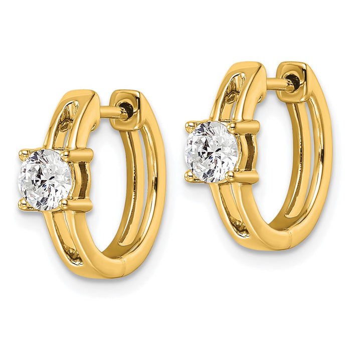 Buy Stylish 14K Hinged Hoop Earrings with 5/8 Carat VS DEF Lab-Grown Diamonds-2