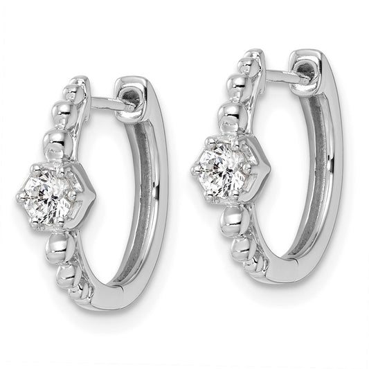 Shop Exclusive 14K White Gold Hinged Hoop Earrings with 5/8 Carat VS DEF Diamonds