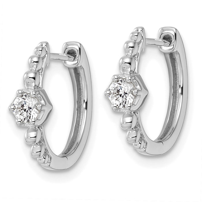 Shop Exclusive 14K White Gold Hinged Hoop Earrings with 5/8 Carat VS DEF Diamonds-2