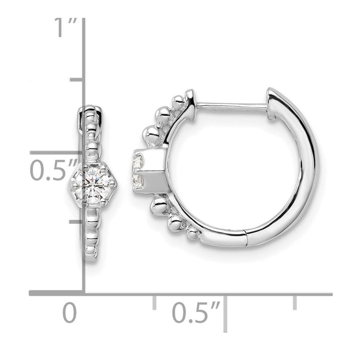Shop Exclusive 14K White Gold Hinged Hoop Earrings with 5/8 Carat VS DEF Diamonds-4