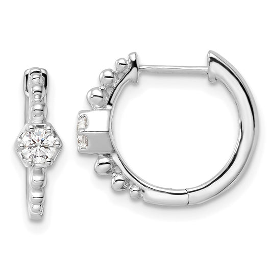 Shop Exclusive 14K White Gold Hinged Hoop Earrings with 5/8 Carat VS DEF Diamonds