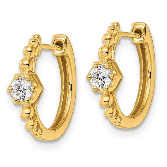 Exclusive 14K Gold Hinged Hoop Earrings with 5/8 Carat Lab-Grown Diamonds