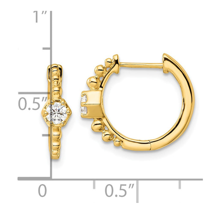 Exclusive 14K Gold Hinged Hoop Earrings with 5/8 Carat Lab-Grown Diamonds-4