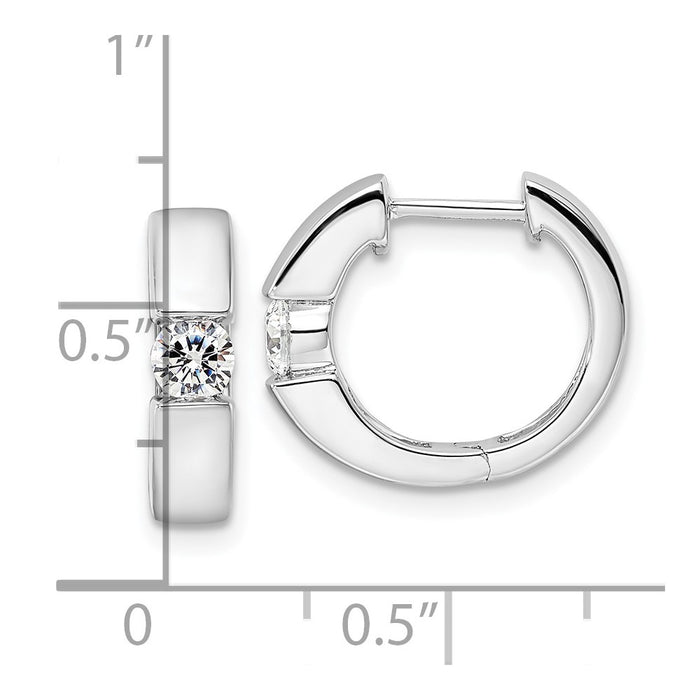 Shop Exclusive 14K White Gold Hinged Hoop Earrings with 1/4 Carat Lab-Grown Diamonds-4