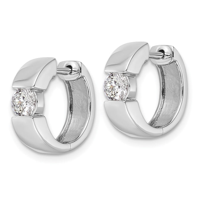 Exclusive 14K White Gold Hinged Hoop Earrings with 1/3 Carat Lab-Grown Diamonds-2