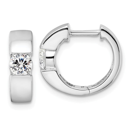 Exclusive 14K White Gold Hinged Hoop Earrings with 1/3 Carat Lab-Grown Diamonds