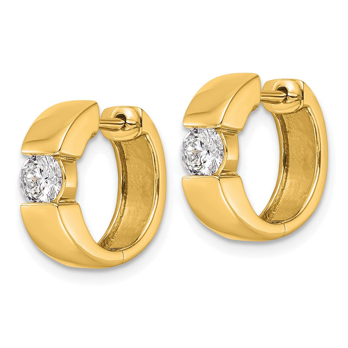 Buy Exclusive 14K Gold Hinged Hoop Earrings with 1/3 Carat Lab-Grown Diamonds-2