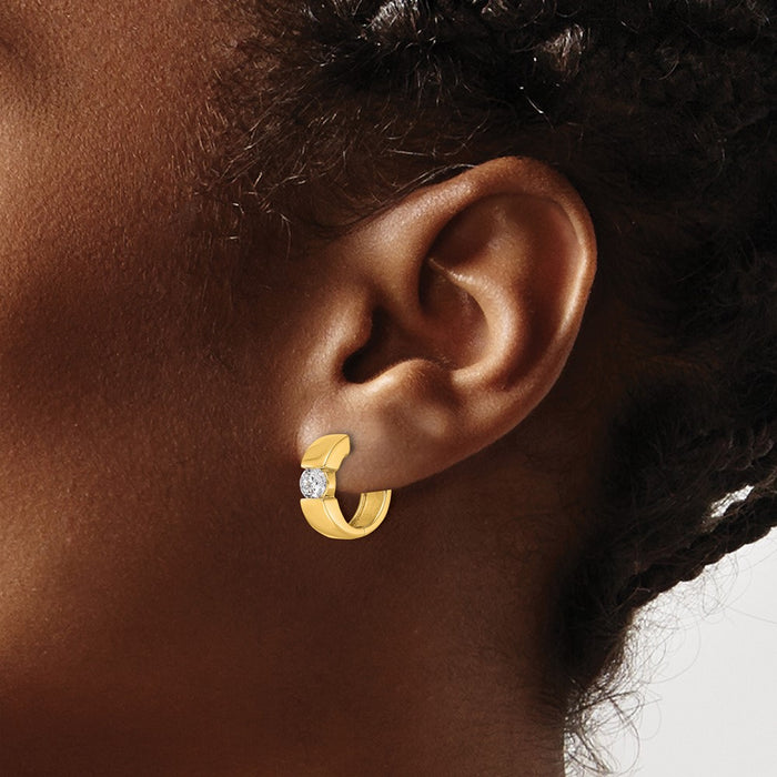 Buy Exclusive 14K Gold Hinged Hoop Earrings with 1/3 Carat Lab-Grown Diamonds-3