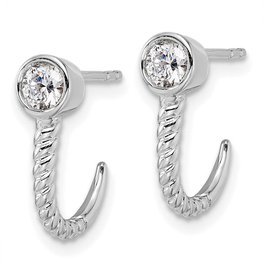 Shop Designer 14K White Gold Hoop Earrings with 1/3 Carat Lab-Grown Diamonds