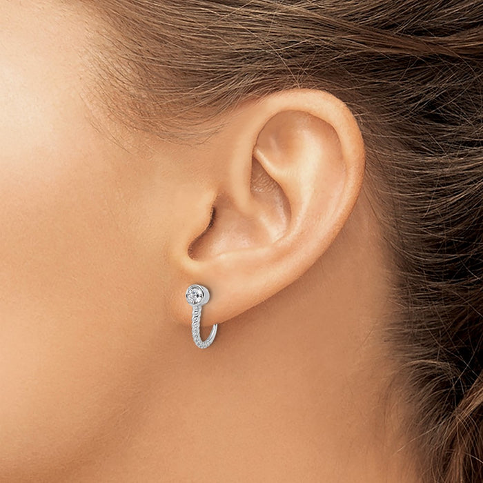 Shop Designer 14K White Gold Hoop Earrings with 1/3 Carat Lab-Grown Diamonds-3